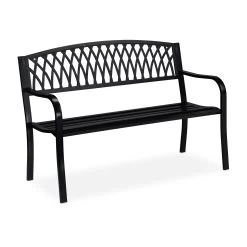 Gartenbank In Schwarz - (B)127 X (H)87 X (T)60 Cm