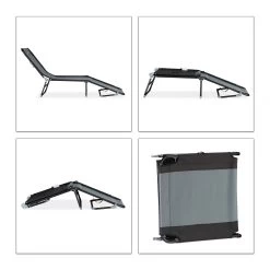 Gartenliege In Schwarz/Grau -Relaxdays relaxdays gartenliege in schwarz grau 5