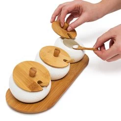 Gewürzhalter Jiao In Natur/Weiß - (B)30,5 X (H)8,5 X (T)12 Cm -Relaxdays relaxdays gewurzhalter jiao in natur weiss b 30 5 x h 8 5 x t 12 cm 3