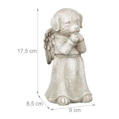 Grabschmuck "Hundeengel" In Creme - (B)9 X (H)17,5 X (T)8,5 Cm -Relaxdays relaxdays grabschmuck hundeengel in creme b 9 x h 17 5 x t 8 5 cm 3