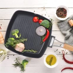 Grillfpanne In Schwarz - (B)29 X (T)29 Cm -Relaxdays relaxdays grillfpanne in schwarz b 29 x t 29 cm 4