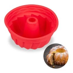 Gugelhupfform Silikon In Rot - Ø 23 Cm -Relaxdays relaxdays gugelhupfform silikon in rot o 23 cm 7