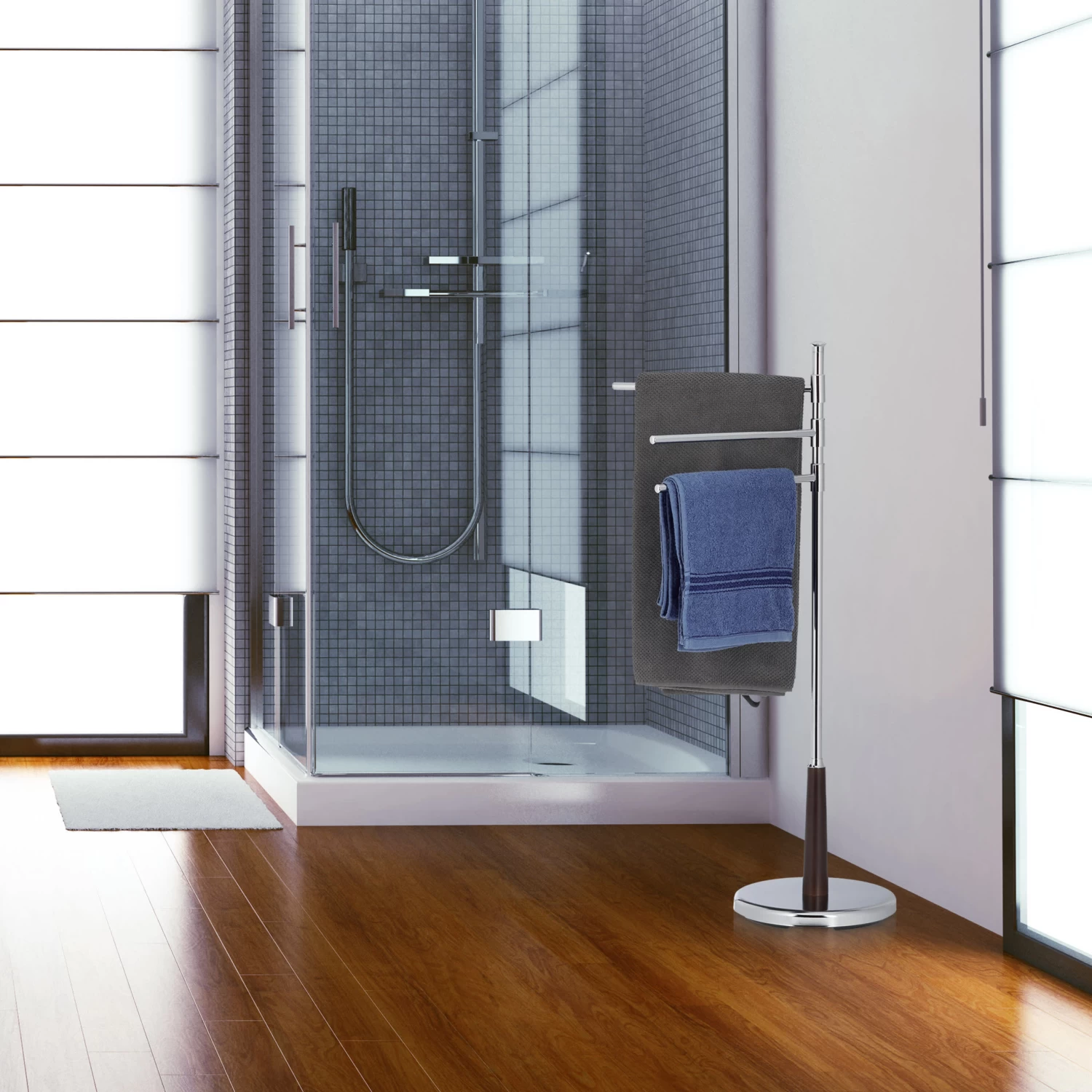 Handtuchhalter In Silber - (B)44 X (H)90 X (T)26 Cm 2 Handtuchhalter In Silber - (B)44 X (H)90 X (T)26 Cm – Bild 2