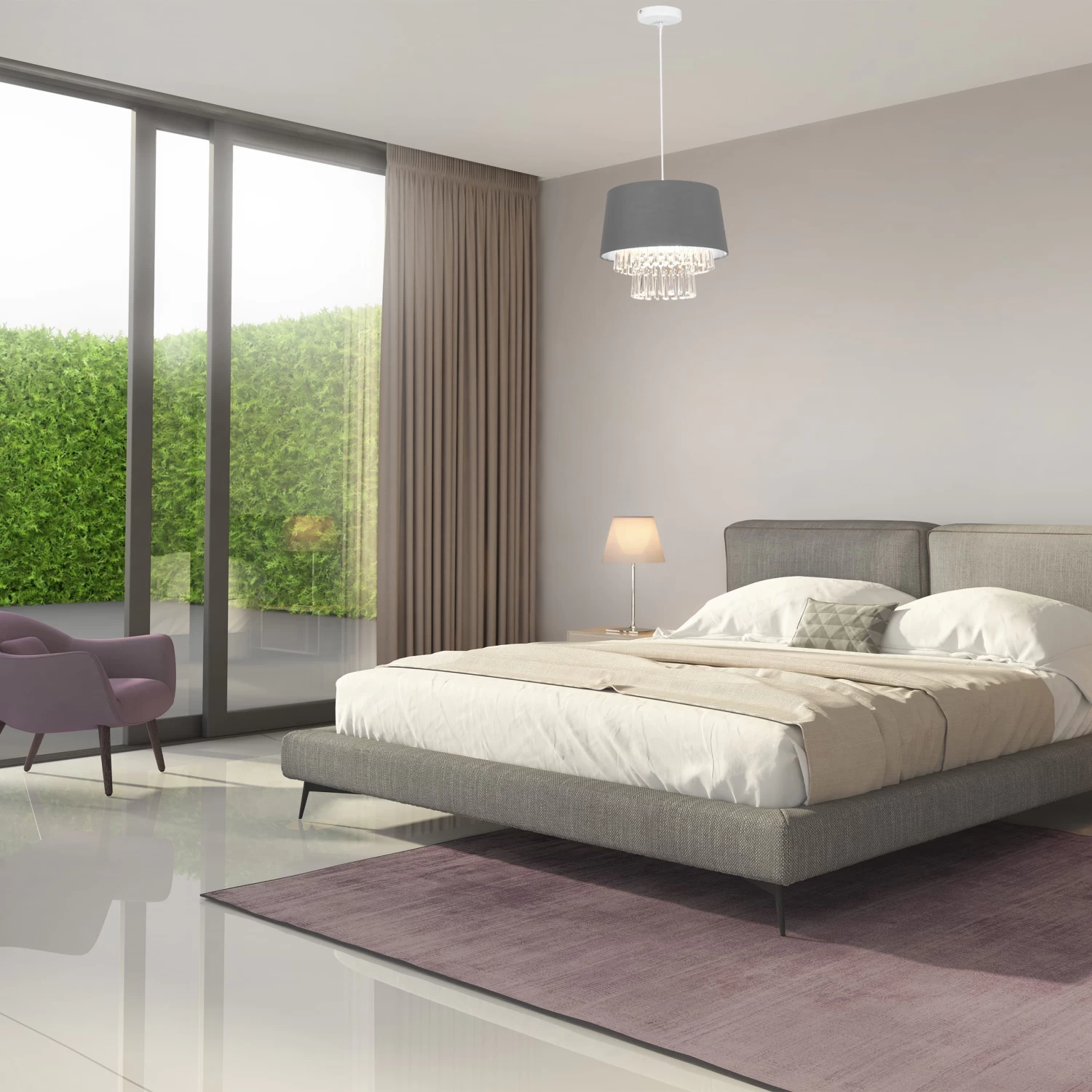 Hängelampe In Grau- (H)130 X Ø 32 Cm 2 Hängelampe In Grau- (H)130 X Ø 32 Cm – Bild 2