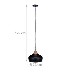 Hängelampe In Schwarz/ Natur - (H)129 X Ø 32 Cm 11 Hängelampe In Schwarz/ Natur - (H)129 X Ø 32 Cm -Relaxdays relaxdays hangelampe in schwarz natur h 129 x o 32 cm 3