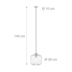 Hängelampe In Silber - Ø 29 Cm -Relaxdays relaxdays hangelampe in silber o 29 cm 3