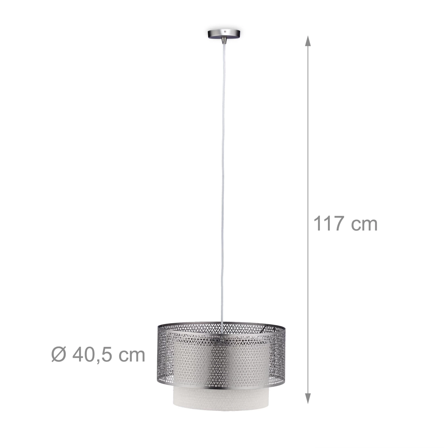 Hängelampe In Silber - Ø 40,5 Cm 4 Hängelampe In Silber - Ø 40,5 Cm – Bild 4