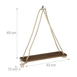 Hängeregal In Braun - (B)43 X (H)49 X (T)13 Cm -Relaxdays relaxdays hangeregal in braun b 43 x h 49 x t 13 cm 3