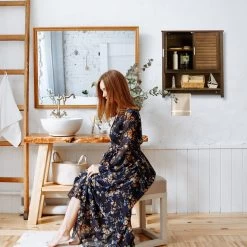 Hängeschrank In Dunkelbraun - (B)62 X (H)66 X (T)20 Cm -Relaxdays relaxdays hangeschrank in dunkelbraun b 62 x h 66 x t 20 cm 2