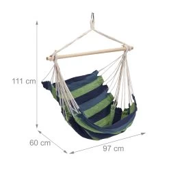 Hängesessel In Blau/ Grün -Relaxdays relaxdays hangesessel in blau grun 3