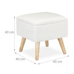 Hocker In Weiß - (B)40 X (H)40 X (T)40 Cm -Relaxdays relaxdays hocker in weiss b 40 x h 40 x t 40 cm 3