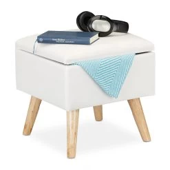 Hocker In Weiß - (B)40 X (H)40 X (T)40 Cm -Relaxdays relaxdays hocker in weiss b 40 x h 40 x t 40 cm 7