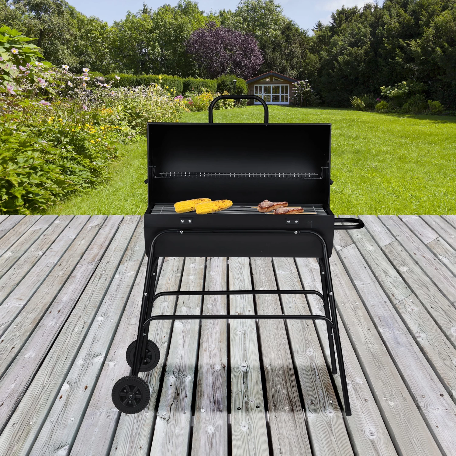Holzkohlegrill In Schwarz (B)103 X (H)96,5 X (T) 64,5 Cm 2 Holzkohlegrill In Schwarz (B)103 X (H)96,5 X (T) 64,5 Cm – Bild 2