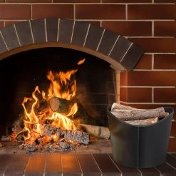 Kaminholzkorb L In Schwarz -Relaxdays relaxdays kaminholzkorb l in schwarz 2