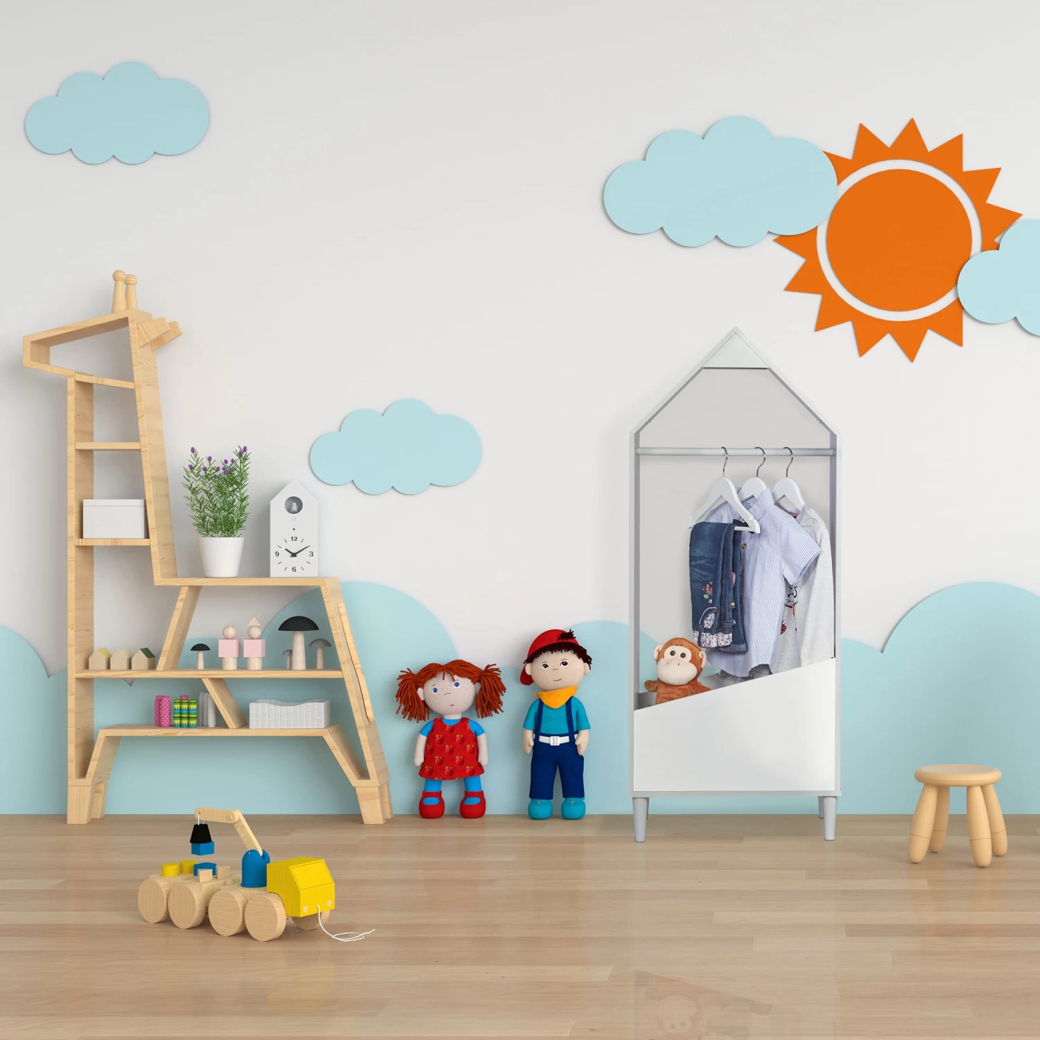 Kinder-Kleiderständer In Grau/ Weiß - (B)48 X (H)117 X (T)30 Cm 5 Kinder-Kleiderständer In Grau/ Weiß - (B)48 X (H)117 X (T)30 Cm – Bild 5