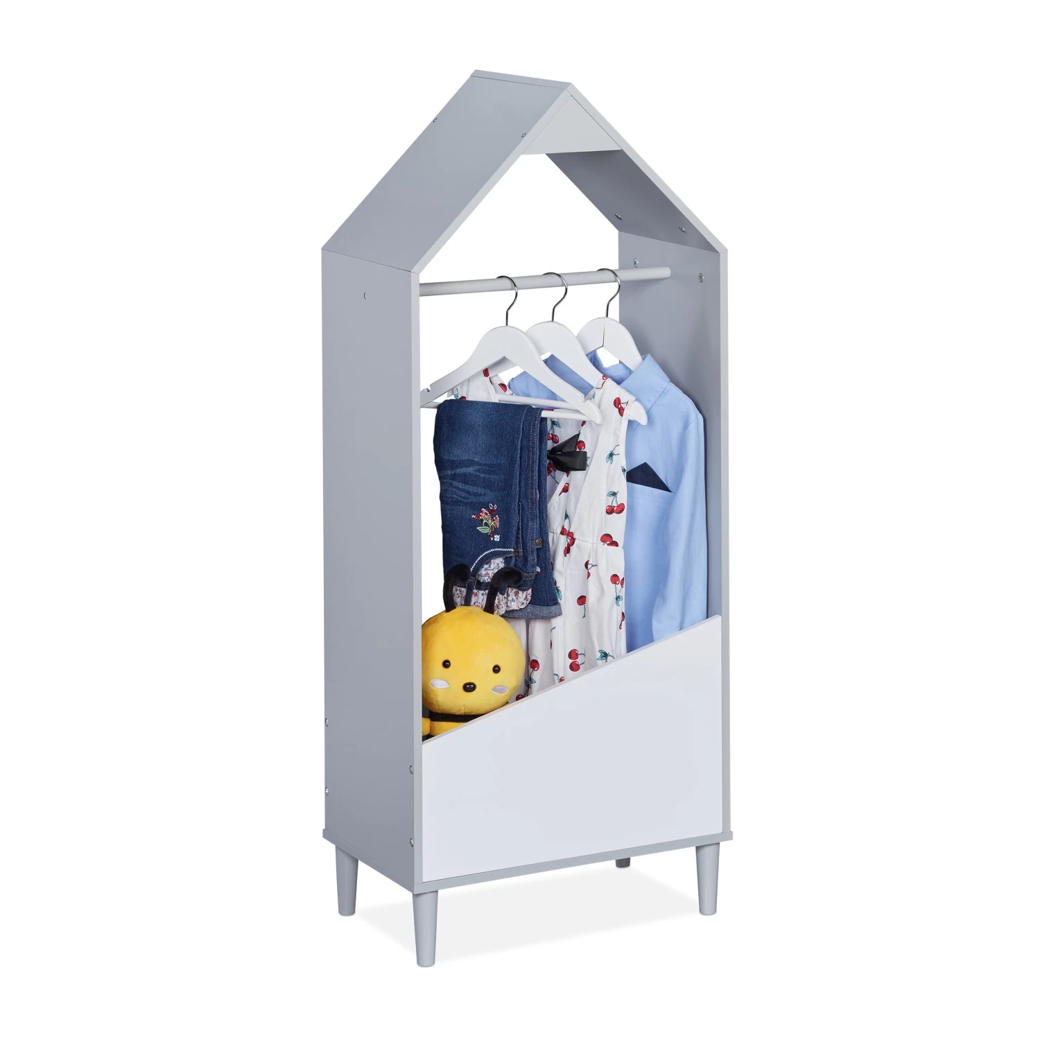 Kinder-Kleiderständer In Grau/ Weiß - (B)48 X (H)117 X (T)30 Cm 8 Kinder-Kleiderständer In Grau/ Weiß - (B)48 X (H)117 X (T)30 Cm – Bild 8