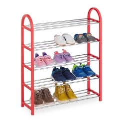 Kinderschuhregal In Rot - (B)57,5 X (H)70 X (T)18,5 Cm -Relaxdays relaxdays kinderschuhregal in rot b 57 5 x h 70 x t 18 5 cm 7