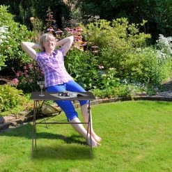 Relaxdays -Relaxdays relaxdays klappbarer gartentisch in braun b 77 5 x h 75 x t 48 5 cm 1