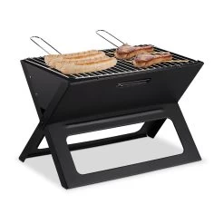 Klappgrill In Schwarz - (B)45,5x (H)30 X (T)30 Cm -Relaxdays relaxdays klappgrill in schwarz b 45 5x h 30 x t 30 cm 7