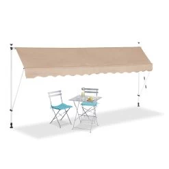 Klemmmarkise In Beige 400 X 120 Cm