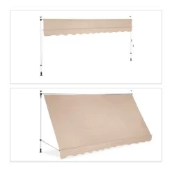 Klemmmarkise In Beige 400 X 120 Cm -Relaxdays relaxdays klemmmarkise in beige 400 x 120 cm 4