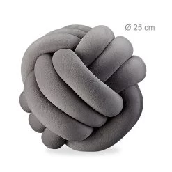 Knotenkissen In Dunkelgrau - Ø 25 Cm 11 Knotenkissen In Dunkelgrau - Ø 25 Cm -Relaxdays relaxdays knotenkissen in dunkelgrau o 25 cm 3