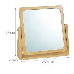 Kosmetikspiegel In Natur - (B)26,5 X (H)27 X (T)7 Cm -Relaxdays relaxdays kosmetikspiegel in natur b 26 5 x h 27 x t 7 cm 3