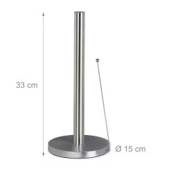 Küchenrollenhalter In Silber - (H)33 X Ø15 Cm -Relaxdays relaxdays kuchenrollenhalter in silber h 33 x o15 cm 3