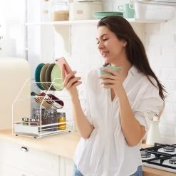 Küchenschrank Organizer In Weiß - (B)25 X (H)39,5 X (T)40 Cm -Relaxdays relaxdays kuchenschrank organizer in weiss b 25 x h 39 5 x t 40 cm 4