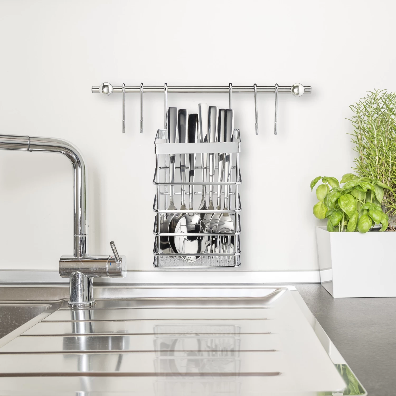 Küchenutensilienhalter Set In Silber 2 Küchenutensilienhalter Set In Silber – Bild 2