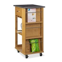 Küchenwagen In Natur - (B)47,5 X (H)81,5 X (T)37,5 Cm -Relaxdays relaxdays kuchenwagen in natur b 47 5 x h 81 5 x t 37 5 cm 5