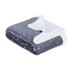 Kuscheldecke Krone In Grau/Weiß - (B)150 X (T)200 Cm -Relaxdays relaxdays kuscheldecke krone in grau weiss b 150 x t 200 cm 5