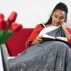 Kuscheldecke Sterne In Grau/Weiß - (B)150 X (T)200 Cm -Relaxdays relaxdays kuscheldecke sterne in grau weiss b 150 x t 200 cm 4