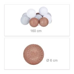 LED Lichterkette In Weiß/Grau/Braun (L)160 Cm 11 LED Lichterkette In Weiß/Grau/Braun (L)160 Cm -Relaxdays relaxdays led lichterkette in weiss grau braun l 160 cm 3
