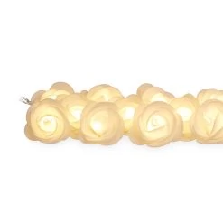 LED Lichterkette "Rosen" In Weiß -Relaxdays relaxdays led lichterkette rosen in weiss 5