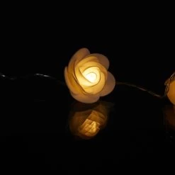 LED Lichterkette "Rosen" In Weiß -Relaxdays relaxdays led lichterkette rosen in weiss 6