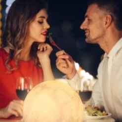 Mondlampe 3D 2 Farben In Weiß Ø 15cm -Relaxdays relaxdays mondlampe 3d 2 farben in weiss o 15cm 4