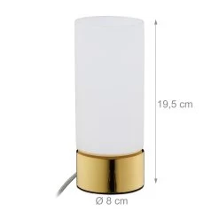Nachttischlampe In Gold/Weiß - (H)19,5 X Ø8 Cm -Relaxdays relaxdays nachttischlampe in gold weiss h 19 5 x o8 cm 3