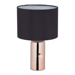 Nachttischlampe In Schwarz/ Roségold
