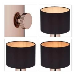 Nachttischlampe In Schwarz/ Roségold -Relaxdays relaxdays nachttischlampe in schwarz rosegold 5