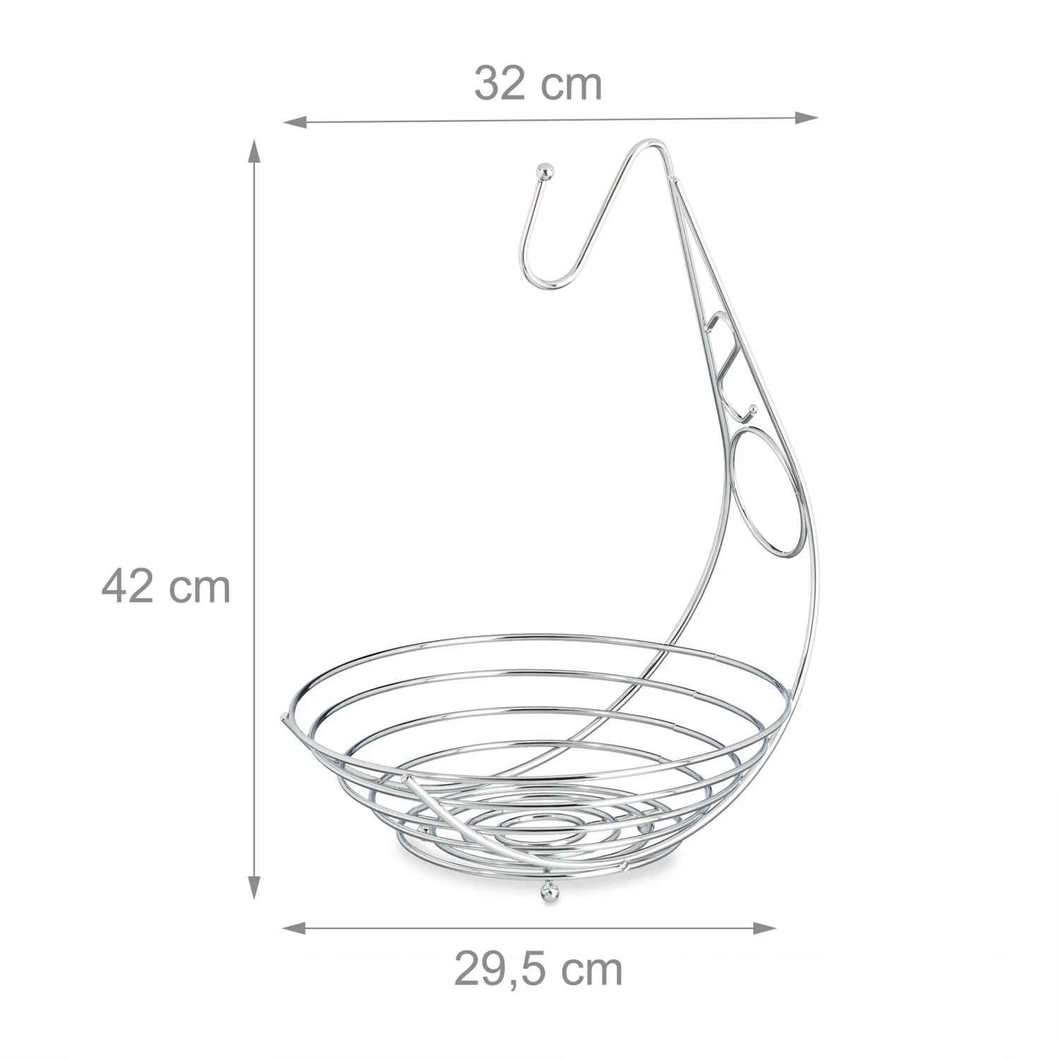 Obstkorb In Silber - (B)29,5 X (H)42 X (T)32 Cm 4 Obstkorb In Silber - (B)29,5 X (H)42 X (T)32 Cm – Bild 4