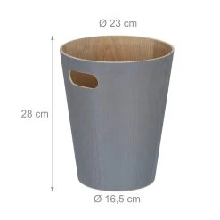 Papierkorb "Holz" In Dunkelgrau - 7,5 L -Relaxdays relaxdays papierkorb holz in dunkelgrau 7 5 l 3