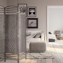 Paravent In Grau - (B)180 X (H)180 Cm -Relaxdays relaxdays paravent in grau b 180 x h 180 cm 4