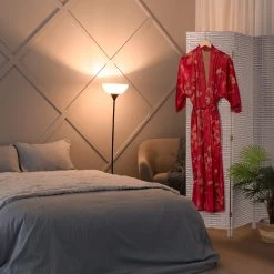 Paravent In Grau/ Weiß - (B)120 X (H)170 Cm -Relaxdays relaxdays paravent in grau weiss b 120 x h 170 cm 4