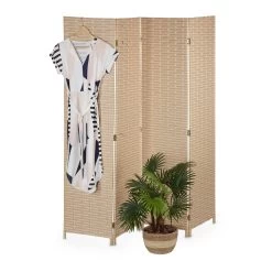 Paravent In Hellbraun - (B)160 X (H)170 Cm