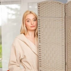 Paravent In Natur - (B)180 X (H)180cm -Relaxdays relaxdays paravent in natur b 180 x h 180cm 2