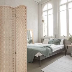 Paravent In Natur - (B)180 X (H)180cm -Relaxdays relaxdays paravent in natur b 180 x h 180cm 4