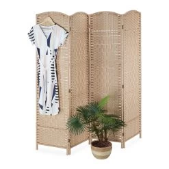 Paravent In Natur - (B)180 X (H)180cm -Relaxdays relaxdays paravent in natur b 180 x h 180cm 7