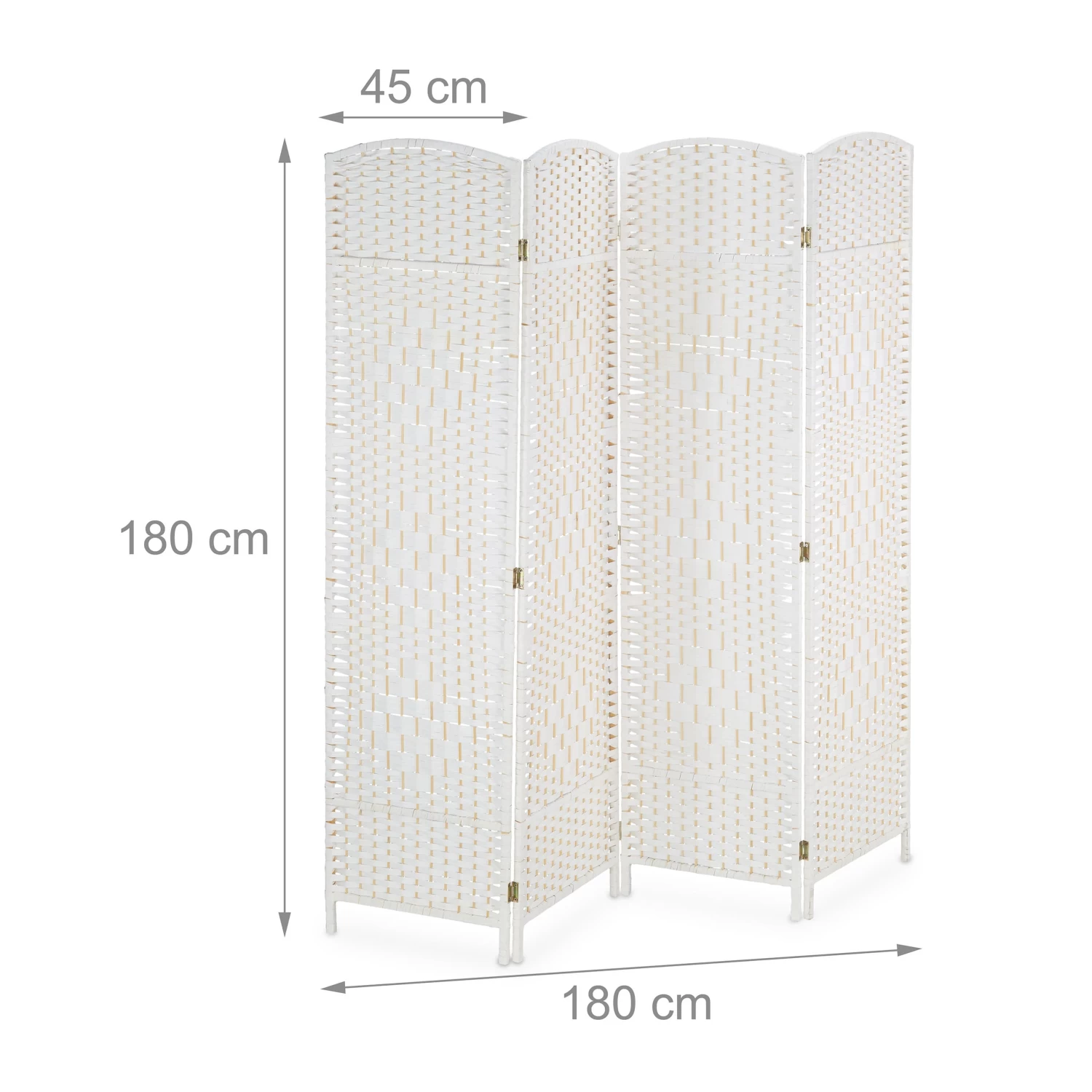 Paravent In Weiß - (B)180 X (H)180cm 4 Paravent In Weiß - (B)180 X (H)180cm – Bild 4