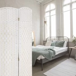 Paravent In Weiß - (B)180 X (H)180cm 12 Paravent In Weiß - (B)180 X (H)180cm -Relaxdays relaxdays paravent in weiss b 180 x h 180cm 4